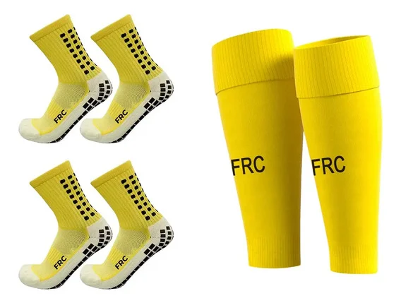 2 pares de meias antiderrapantes de futebol e cinta de panturr…