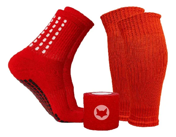 Kit europeu de meias antiderrapantes para bezerros de futebol …
