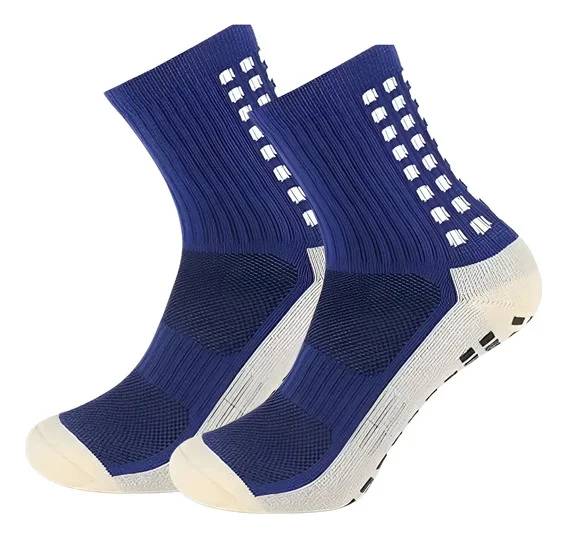 Kit 3 Pares Meia Esportiva Antiderrapante Azul Meias Masculina…