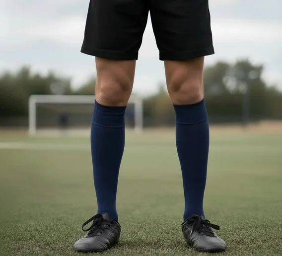 Meias de futebol infantis Lisa - adultos marinhos e adultos