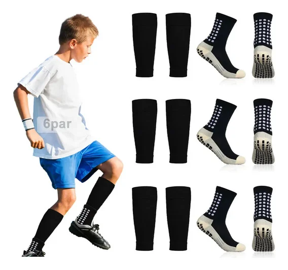6 pares de meias antiderrapantes de futebol Leawede de meia ma…