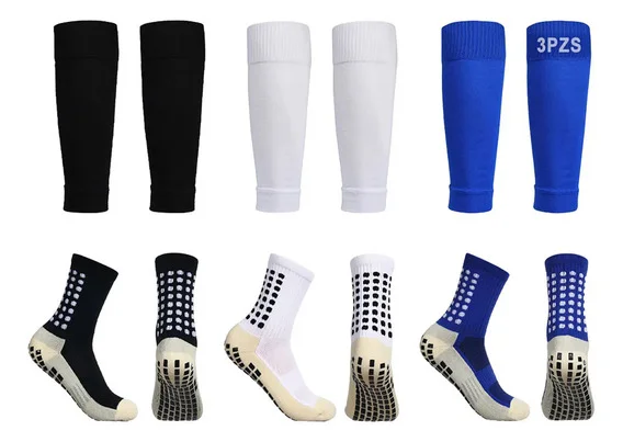 6 pares de meias antiderrapantes de meia manga de futebol Leaw…