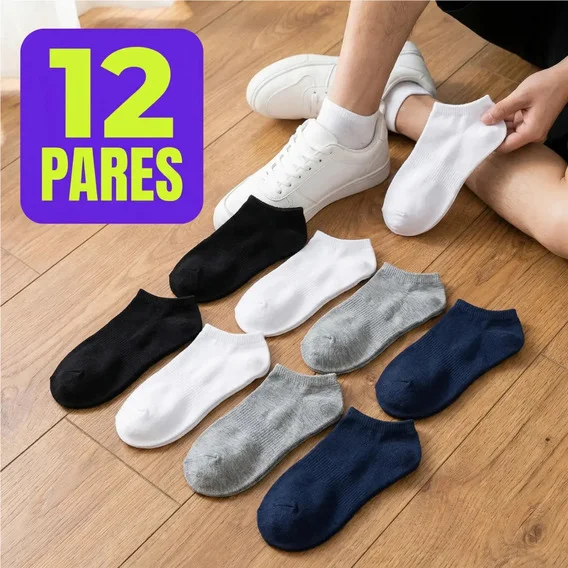 Kit 12 Meias Soquete Cano Curto Invisível Confortável Sem Coce…