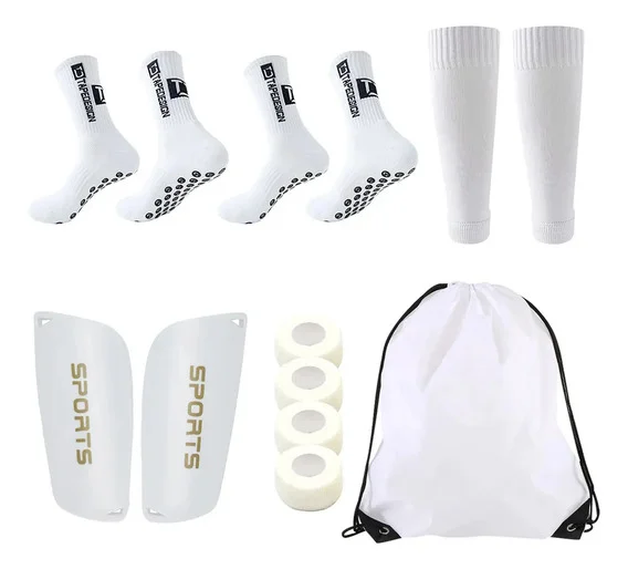 Conjunto completo de equipamentos de futebol brancos/2 meias a…