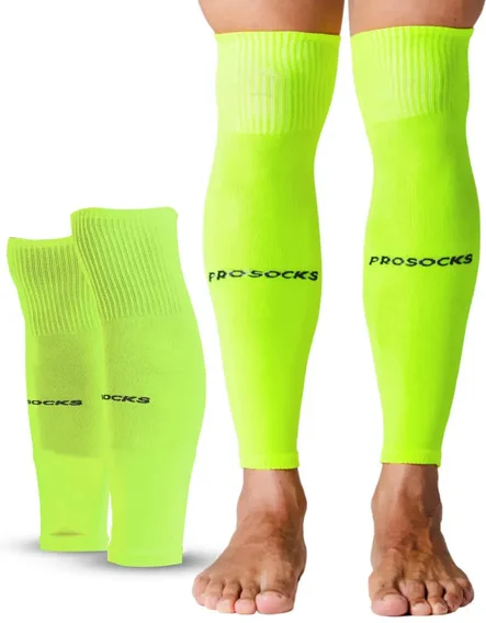 Meião Cortado Futebol Compressão Canelito Prosocks Armor Cor Verde Fluorescente Tamanho Único