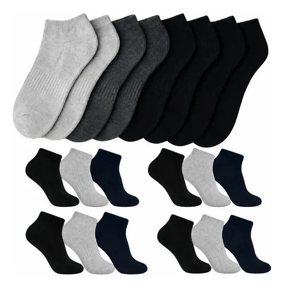 Kit 12 Pares Meias Soquete Cano Curto Sport Academia Premium
