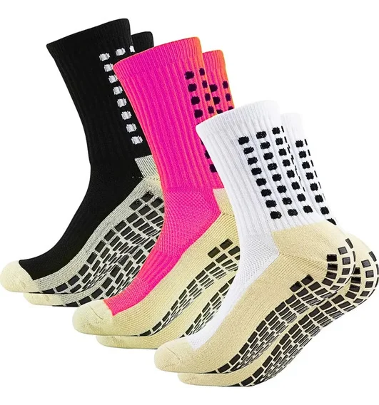 Kit 3 Pares Meia De Compressão Esportiva Corrida Futebol+rosa+…