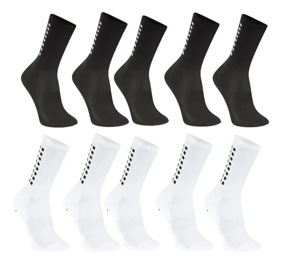 Kit 10 Meias Masculina Antiderrapante Futebol Poliamida Preto/branco 38ao43