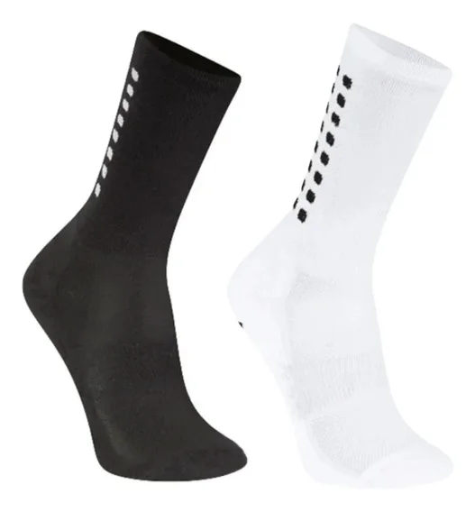 Kit 2 Meias Antiderrapante Esportiva Poliamida Treino Gym Preto/branco G
