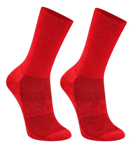 Kit 2 Meias Antiderrapante Esportiva Poliamida Treino Gym Vermelho G