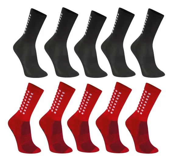 Kit 10 Meias Masculina Antiderrapante Futebol Poliamida Preto/…
