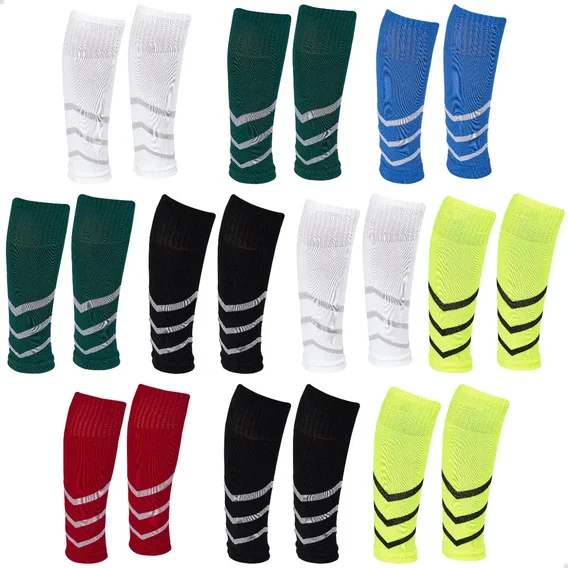 Kit 10 Pares Canelito Meião Cortado Futebol Compressão Sortido G/gg