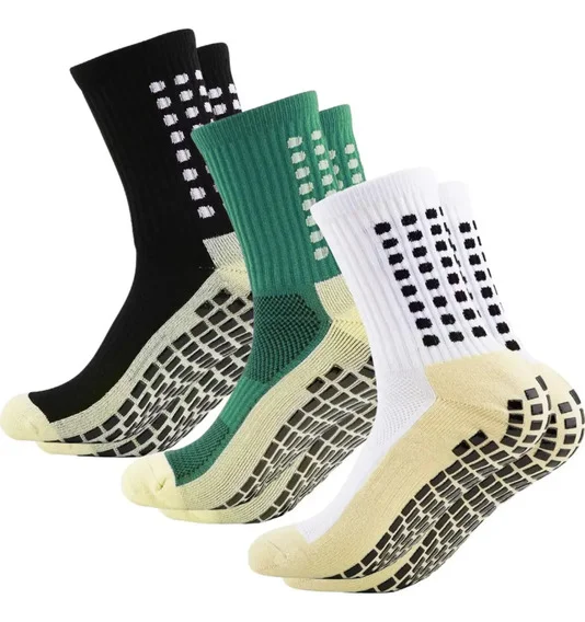 Swg Kit 3 Meias Antiderrapantes Unissex Para Futebol+Verde+Bra…