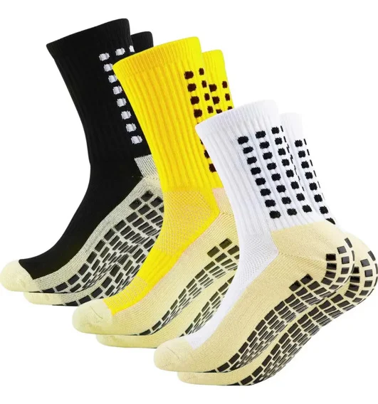 Swg Kit 3 Meias Antiderrapantes Unissex Para Futebol+Amarelo+B…