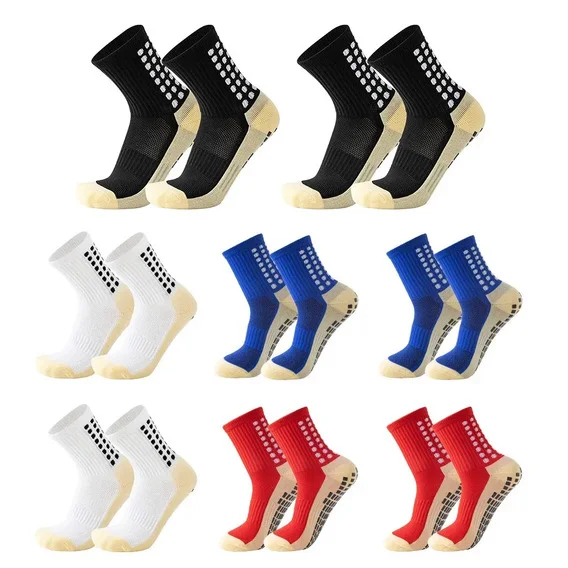 Kit Com 8 Pares Meia De Compressão Antiderrapante Esportiva Futebol Treino Misturada