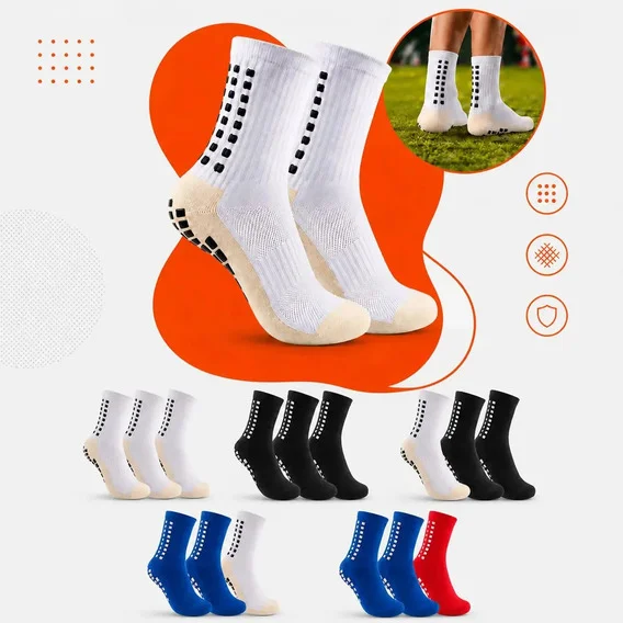 Kit 3 Pares Meia Antiderrapante Grip Profissional Futebol Soci…
