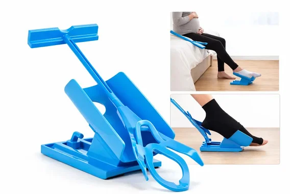 Calcador De Meias De Compressão Para Idosos E Gestantes Aparelho Auxiliar Para Calçar Meião Ortopédico Sapatos Fácil Prático Ergonômico Ideal Para Mobilidade Reduzida Autonomia Conforto Mia Utilidades